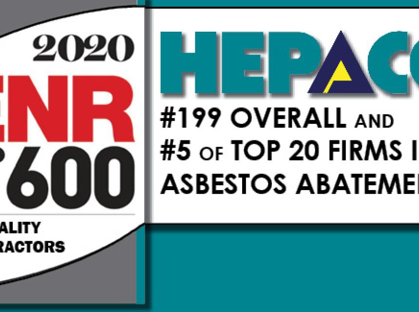 EXCITING NEWS! HEPACO RANKS #199 ON ENR's TOP 600 LIST!